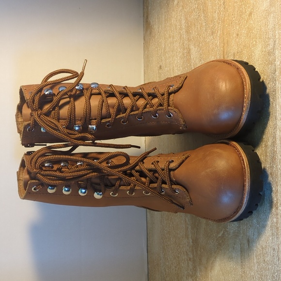 New Free People X Jeffrey Campbell Lucca Brown Leather Hiker Boots Size 7 - Picture 2 of 6